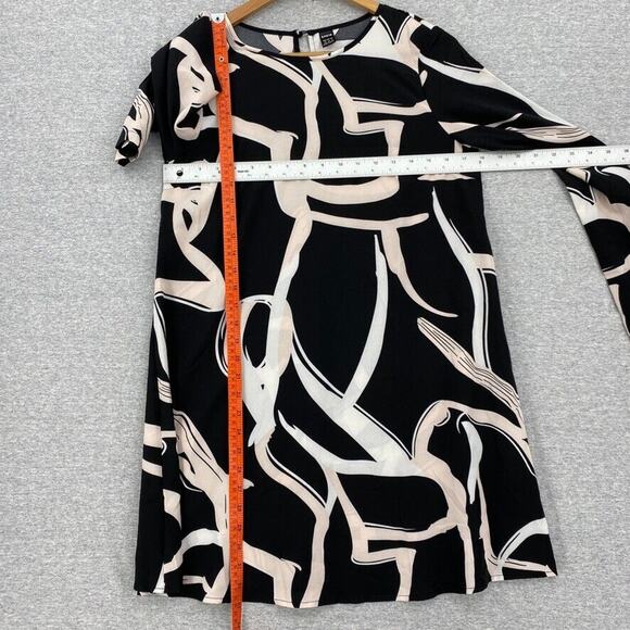 Shein Dress Womens Extra Small 2 Black White Graphic Print Long Sleeve - Picture 10 of 14
